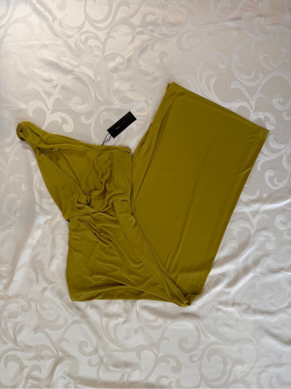BCBGMaxAzria One-Shoulder Olive Jumpsuit